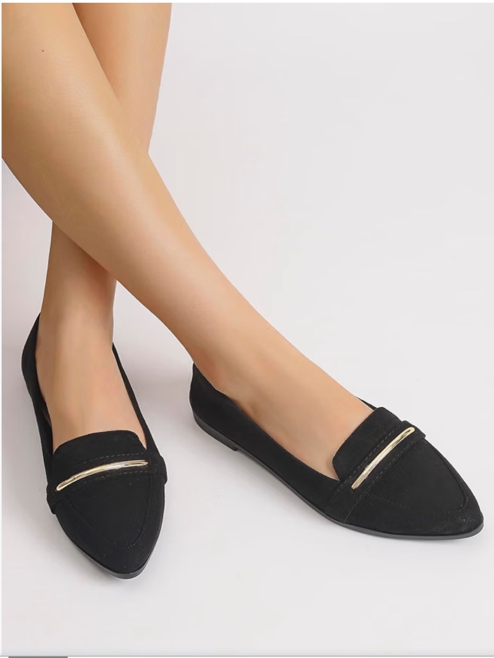 NWT Pointy Toe Penny Loafers Faux Suede Dress Office Work Ballet Flats Shoes